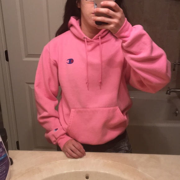 Champion Tops - Champion Authentic Pink Hoodie RARE
